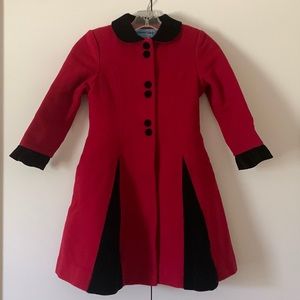 Copper Key Girls’ 6/6X Red Wool Pea Coat